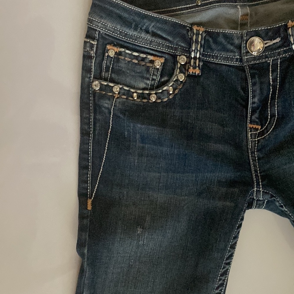 LA Idol USA Jeans size 7 W 30 L 34 (per label) blue denim 97% cotton 3% Elastin - Picture 12 of 15